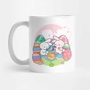 Springtime Picnic: Cute Bunny Loppi Tokki with Cherry Blossoms and Easter Eggs! Mug